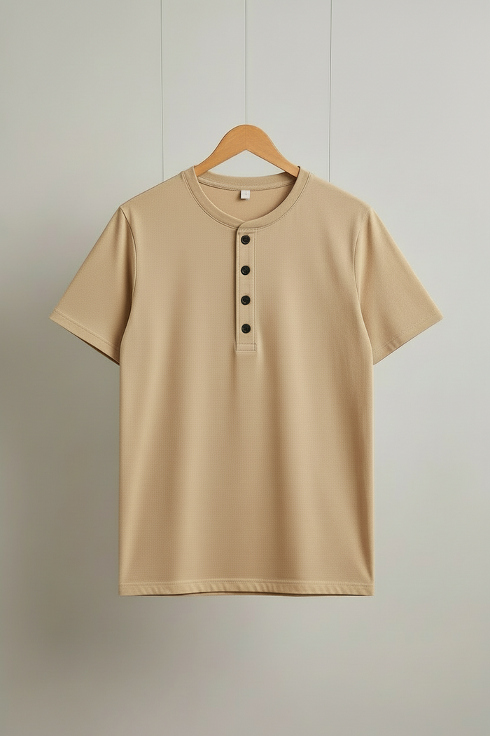 Bamboo Tee with Coconut Button