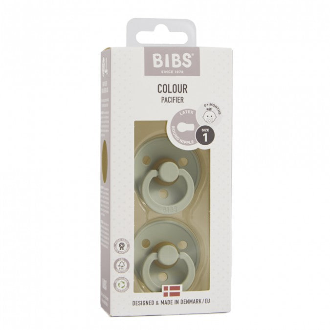 BIBS Size 1 Pacifier / Dummy 2 Pack - Sage