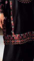 Black Balochi 3PC (Cotton) (Hit Code) D-338