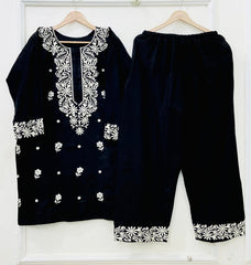 Black Embroidered | Cotton Lawn D-697
