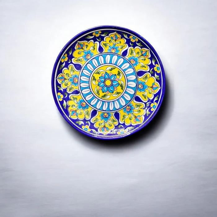 Blue Pottery Plate - 6 Inch