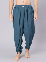 Dhoti Drapers for men in green by NIIRA, khadi cotton dhoti pants