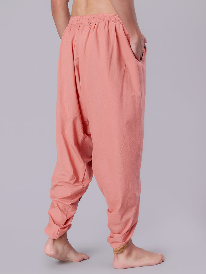 Dhoti Drapers for Men with Border  - Pink