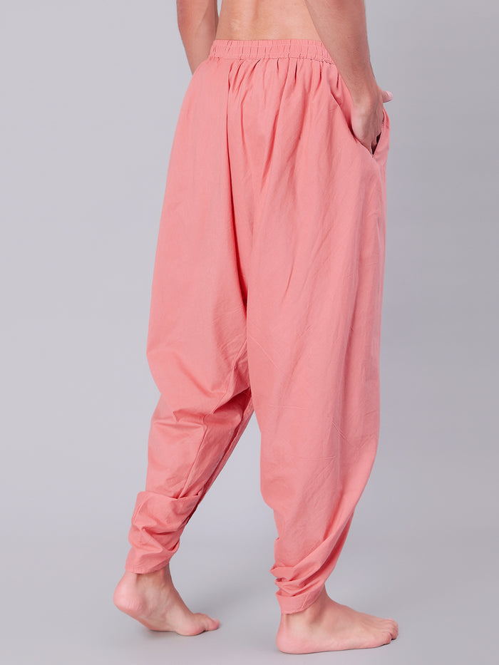 Dhoti Drapers for Men with Border  - Pink