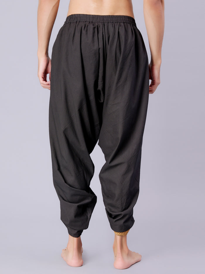 Dhoti Drapers with Border for Men - Black