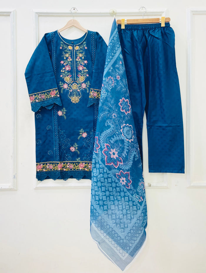 Embroidered | 3PC Cotton D-698