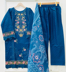 Embroidered | 3PC Cotton D-698