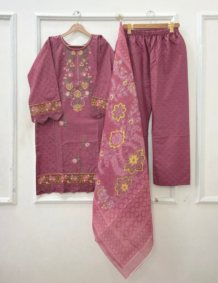 Embroidered | 3PC Cotton D-698