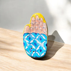 Geometric hand-shaped ceramic incense stick holder by Pure Elements NIIRA, handcrafted decor