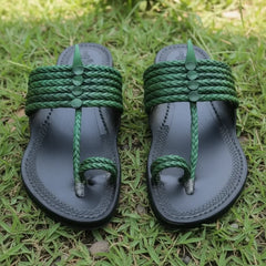 Karagiri Kolhapuri Chappal for Men | The String - Green
