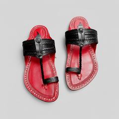 Karagiri Tej leather Kolhapuri chappal by NIIRA, handcrafted artisan sandal