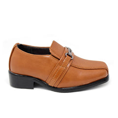 Kid's Slip-on Dress Loafers w/ Bit Buckle- Honey