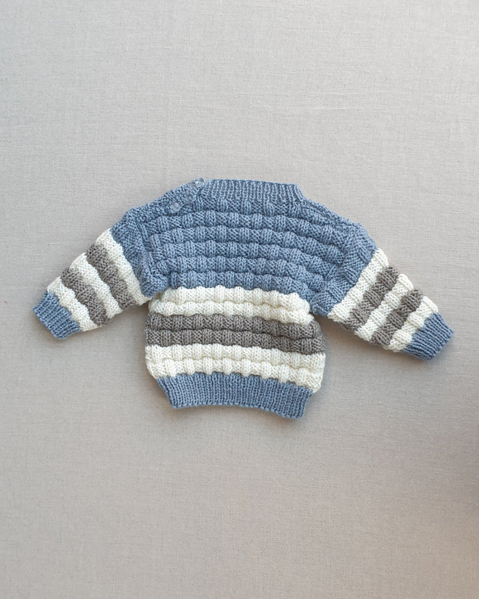Knitted by Nana Steven Jumper Blue Stripe