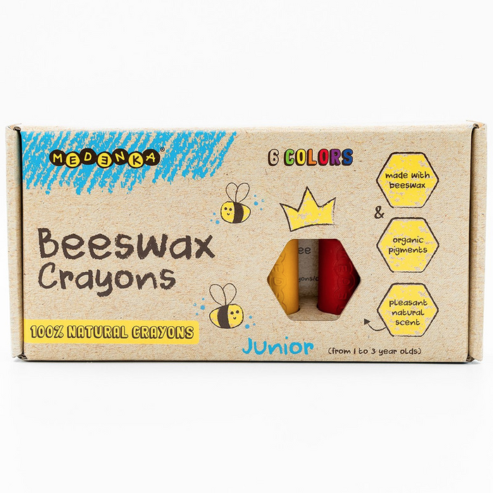 Medenka Beeswax Crayons Junior 6 Pack