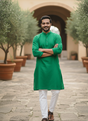 Men’s Pure Khaadi Cotton Long Sleeve Kurta: Classic, Breathable & Ethically Made