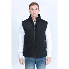 Mens Softshell Conceal Carry Water-Resistant  Vest - Black