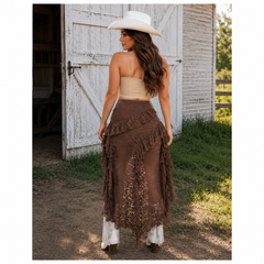 Midnight Lace High-Low Skirt