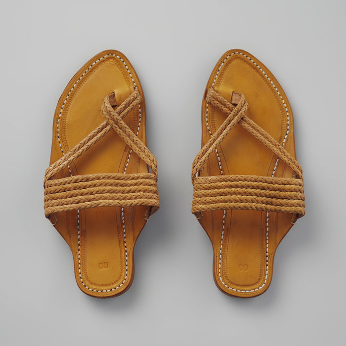Nots and Cross leather Kolhapuri chappal for men, handcrafted cross-strap leather sandal by NIIRA