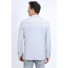 Platini Men's Double Button Western Grey Blazer