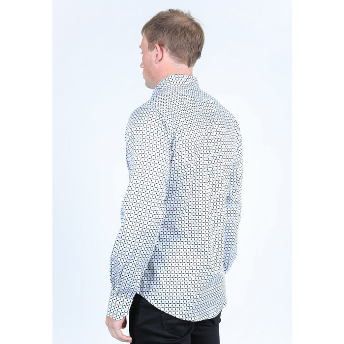Platini Men’s Satin Cotton/Spandex Shirt - White