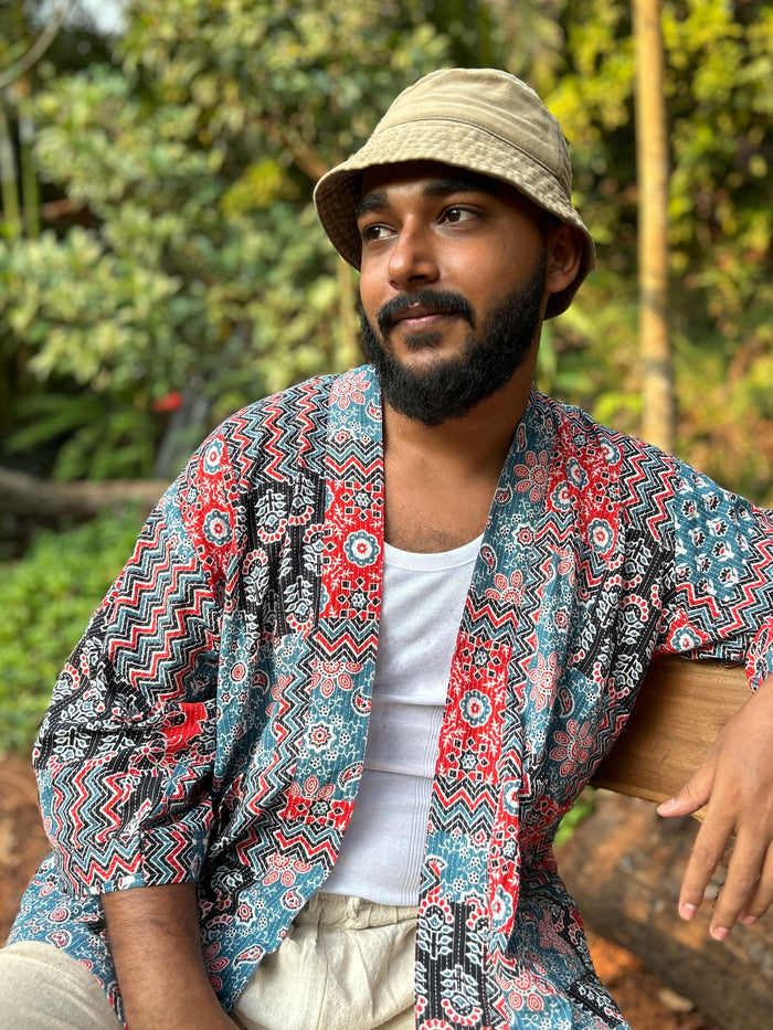 Raahi Shrug - Patch Work, Kantha stitching - Unisex