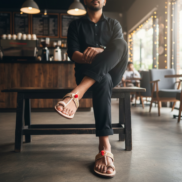 Rajaram | Men | Leather Kolhapuri Chappal