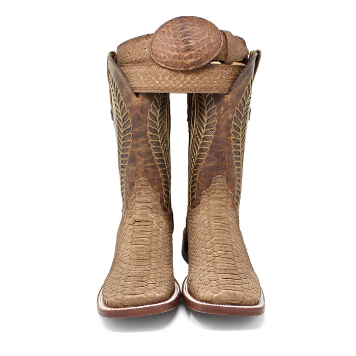 Ranchers Antique Saddle Python Belt