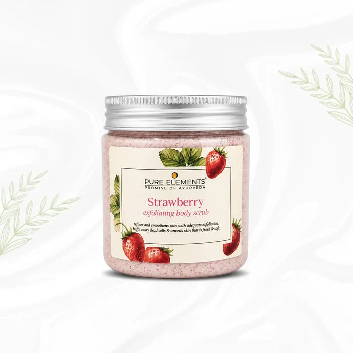 Pure Elements Strawberry Body Scrub 300g by NIIRA, natural exfoliating body scrub