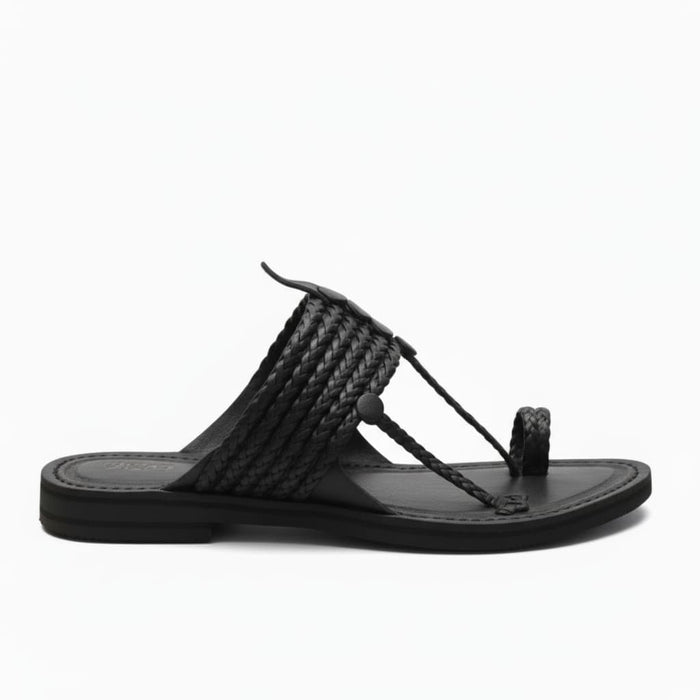 The String Dark Double | Black Kolhapuri