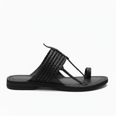The String Dark Double | Black Kolhapuri