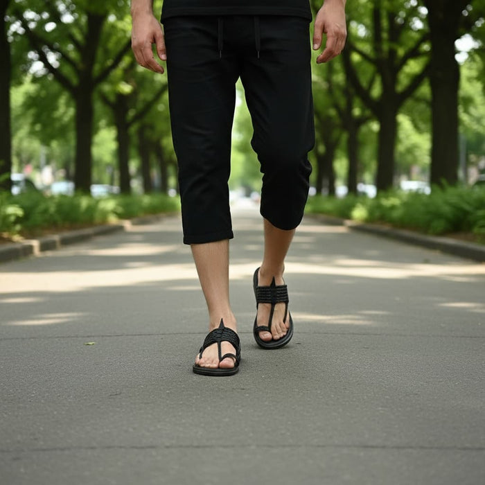 The String Dark Double | Black Kolhapuri