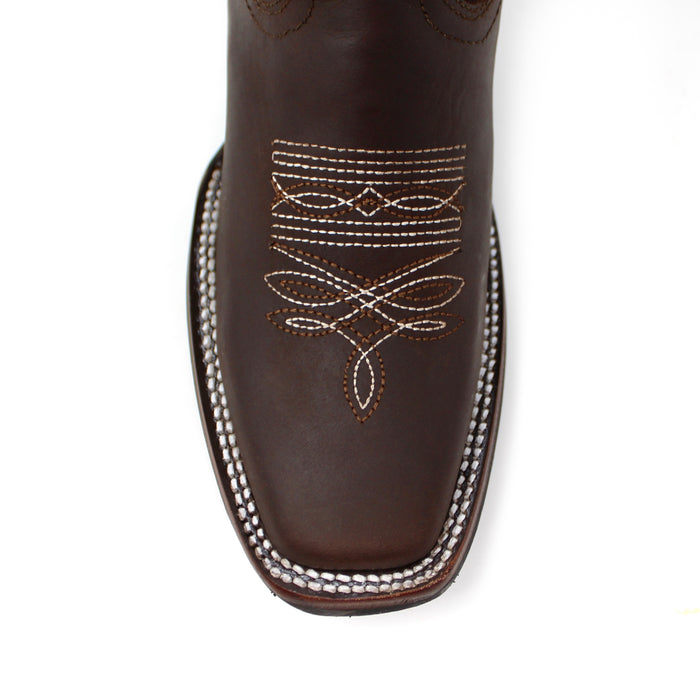 Zultana Juniors Square Toe Cowboy Boot- Chocolate